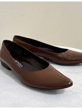 Via Spiga Chocolate Brown Pointed Ballet Flats